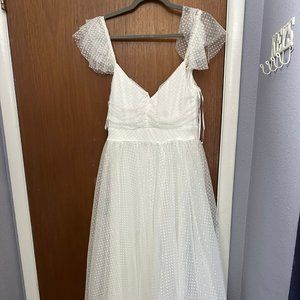 white Lulus fit and flair dress